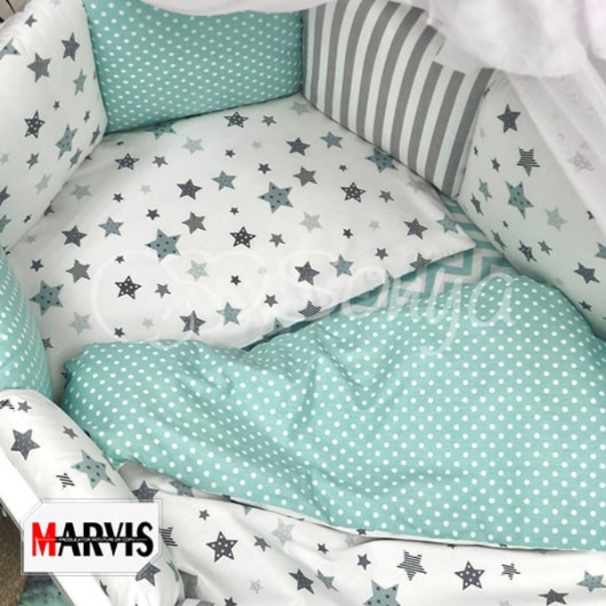 Lenjerie pentru bebe Baby Stars Mint
